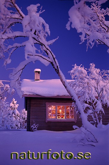 Jul i stugan, mertajärvi lappland  