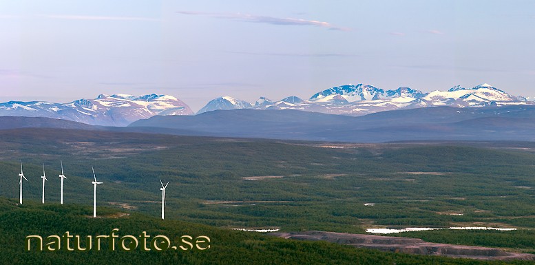 Utsikt mot fjällen från luossavaara, kiruna, lappland  