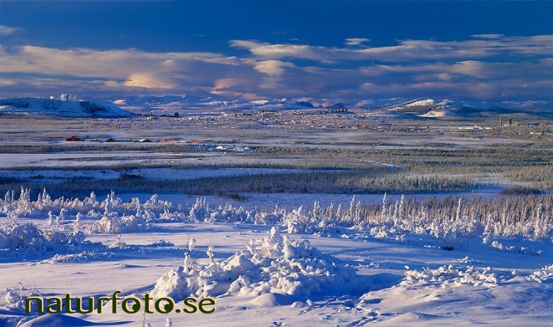 staden på fjället, kiruna från aptasvaara, lappland  