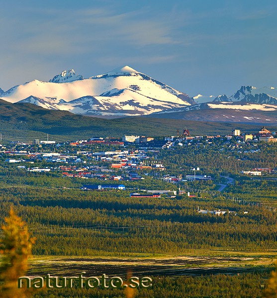 Kiruna från alttavaara, kebnekaisemassivet, lappland  